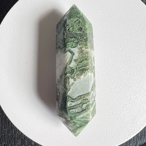 Moss Agate Crystal Double Terminated Point (#6)‎ - Picture 7 of 12